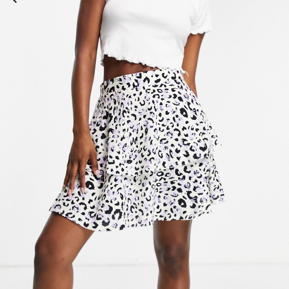 ASOS Tiered Mini skirt in animal print